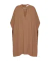 Valentino Brand-plaque Turtleneck Wool And Cashmere-blend Poncho In Brown