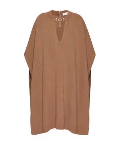 Valentino Chain-detail Knitted Top In Brown