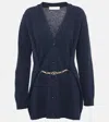 Valentino Navy Virgin Wool Cardigan In Blau