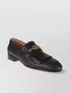 Valentino Leather Loafers Fringed Gold Hardware