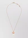 Valentino Chain Link Necklace Pearl Pendant In Gold