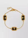 Valentino Chain Link Pearl Bracelet In Gold