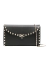 Valentino Garavani Women Leather Rockstud Mini Bag With Strap In Black