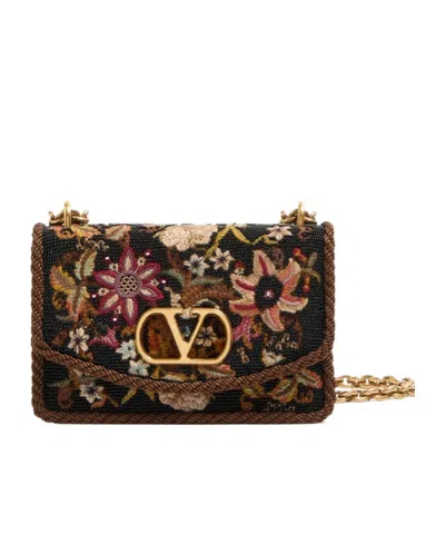 VALENTINO GARAVANI VALENTINO GARAVANI VAIN SMALL EMBROIDERED SHOULDER BAG