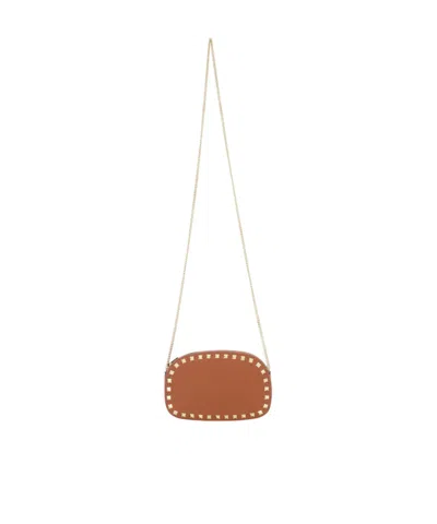 Valentino Garavani Chain Shoulder Bag In Brown