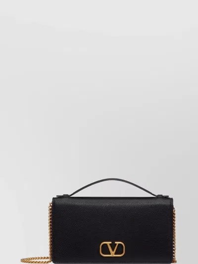Valentino Garavani Chain Strap Leather Logo Clutch