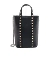 Valentino Garavani Rockstud Logo Detailed Tote Bag In Black