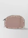 Valentino Chain Strap Studded Pebbled Texture Cross-body Bag In Gray