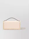 Valentino Garavani Chain Studded Wallet Leather Handle In Pink