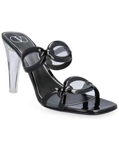 Valentino Garavani Valentino Chain Transparent-heel Leather Sandal In Black
