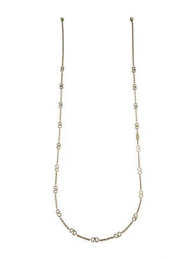 Pre-owned Valentino Garavani Chain Vlogo Eyeglasses In Gold