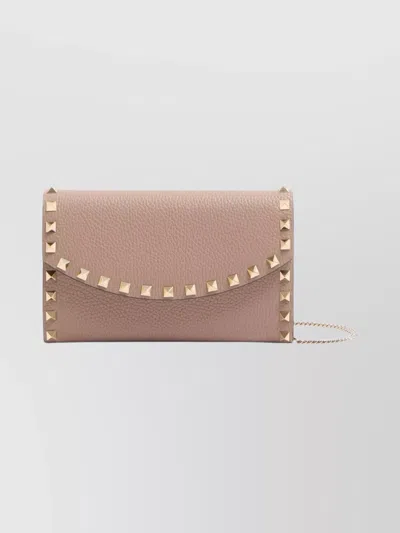 Valentino Garavani Chain Wallet Featuring Studded Design In Pink