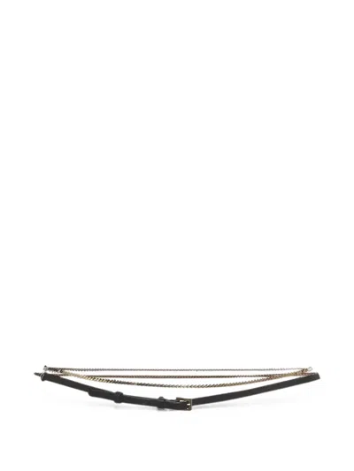 Pre-owned Valentino Garavani Chain-link Belt In Black