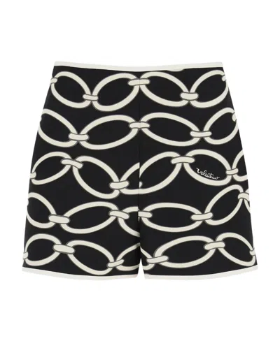 Valentino Chain-print High-waisted Shirts In Black