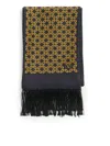 Valentino Garavani Chamber Scarf In Silk With Fringes In Black