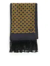 Valentino Garavani Chamber Scarf In Silk With Fringes In Black
