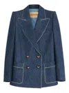 Valentino Garavani Women Double-breasted Denim Jacket In Blue
