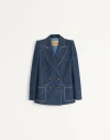 Valentino Garavani Women Double-breasted Denim Jacket In Blue