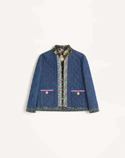 Valentino Chambray Denim Jacket Woman Blue 42