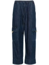 Valentino Vlogo-plaque Cargo Jeans In Blue