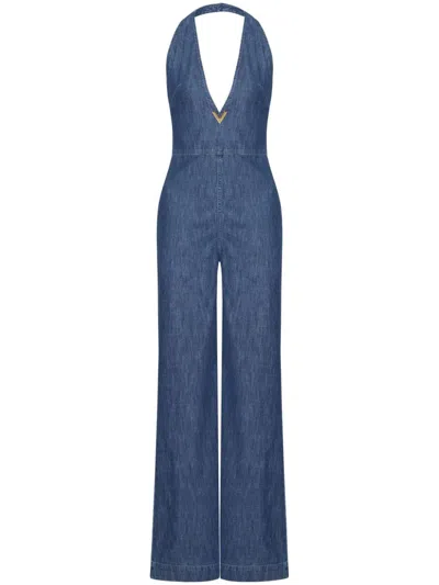 Valentino Chambray Denim Jumpsuit Woman Denim 46