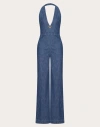 Valentino Chambray Denim Jumpsuit Woman Denim 46 In Denim