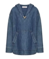 Valentino Chambray Denim Kaftan In Blue