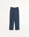 Valentino Chambray Denim Trousers Woman Blue 40 In Blue