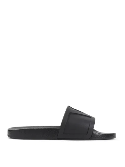 Valentino Garavani Coolside Rubber Slides In Black
