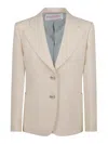Valentino Cream Wool Crepe Jacket In White