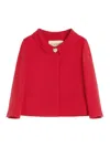 Valentino Womens Paris Heart-button Relaxed-fit Wool And Silk Jacket In Red
