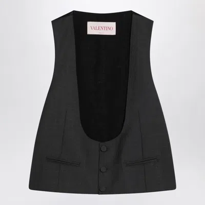 VALENTINO VALENTINO  CHARCOAL GREY VEST IN WOOL