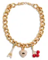 Valentino Charm Necklace, 16.5 In Brown