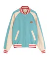 Valentino Le Chat De La Maison Wool Bomber Jacket In Blue