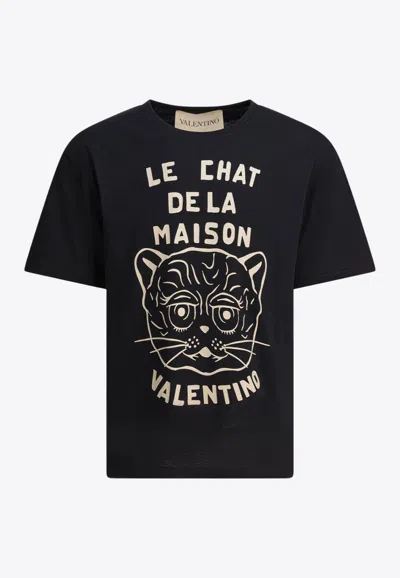 VALENTINO CHAT DE LA MAISON PRINT T-SHIRT