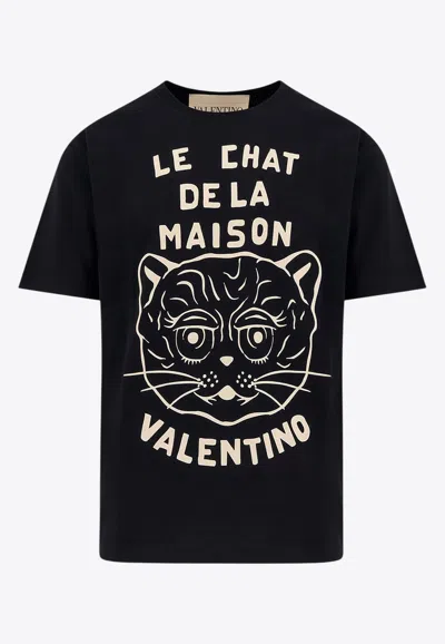 VALENTINO CHAT DE LA MAISON PRINTED T-SHIRT