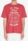 Valentino Garavani T-shirt With Le Chat De La Maison Print In Red