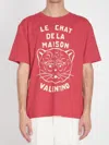 Valentino Garavani T-shirt With Le Chat De La Maison Print In Red