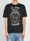 Valentino Garavani T-shirt With Le Chat De La Maison Print In Black