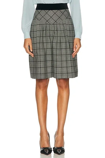 Valentino Check Bermuda Short In Gray