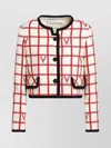 Valentino Garavani Ivory Jacket With Check Vlogo Pattern