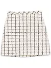 Valentino Check-pattern Tweed Mini Skirt In Neutrals