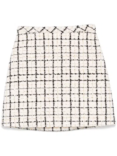 Valentino Check-pattern Tweed Mini Skirt In Multi