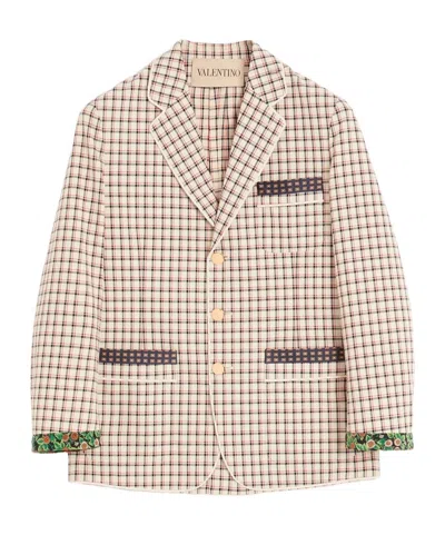 VALENTINO CHECKED SINGLE-BREASTED BLAZER