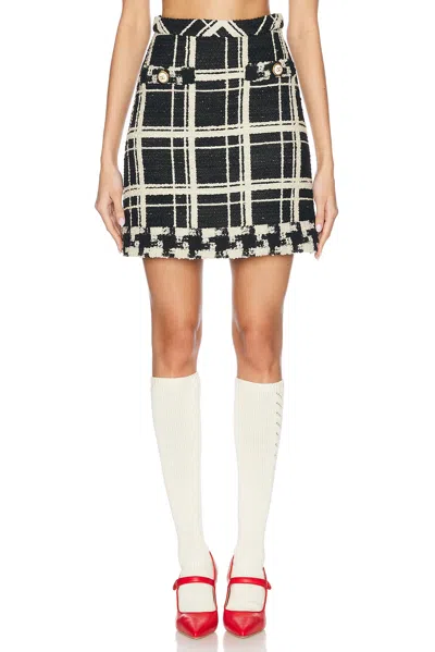 VALENTINO CHECK TWEED SKIRT