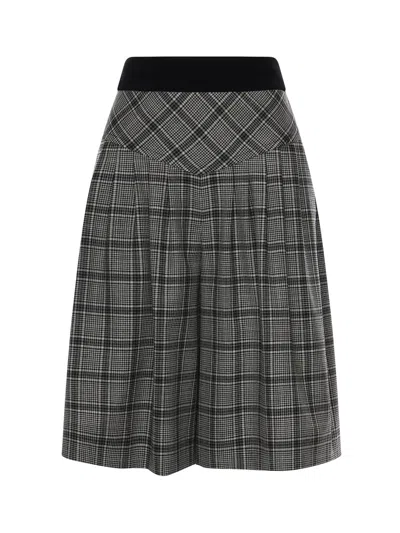 Valentino Check Wool Bermuda Shorts In Multi