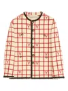 Valentino Checked Button-up Cardigan In Neutral