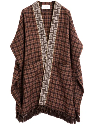 VALENTINO CHECKED CAPE COAT