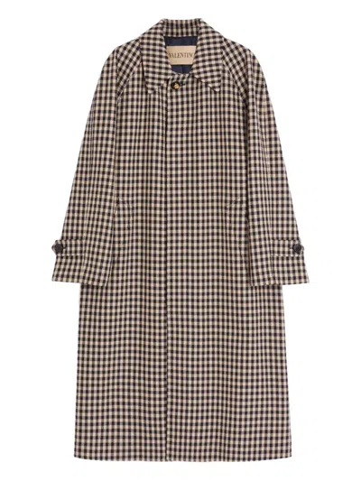 VALENTINO CHECKED LONG COAT