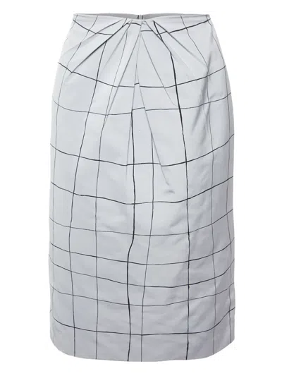 Pre-owned Valentino Checked Midi Skirt